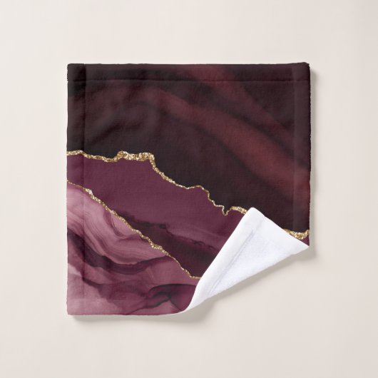 Monogram gouden Bourgogne-agaat Bad Handdoek (Wasdoekje)