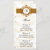 Monogram gouden bruiloft menu (Voorkant / Achterkant)
