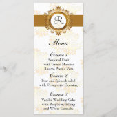Monogram gouden bruiloft menu (Voorkant)