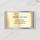 Monogram Gouden Chroom Metallic Banner Visitekaartje (Achterkant)