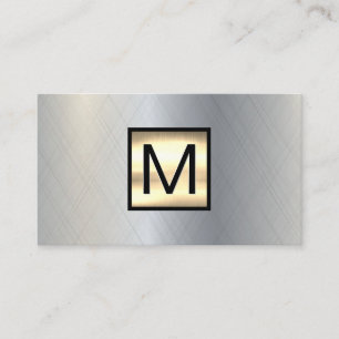 Monogram Gouden Chroom Metallic Banner Visitekaartje