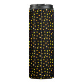 Monogram & Gouden Confetti op Zwart Thermosbeker (Achterkant)