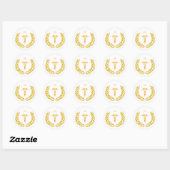 Monogram & Gouden Dokter Caduceus Ronde Sticker (Vel)