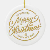 Monogram gouden en turquoise S en kleurrijke bloem Keramisch Ornament (Achterkant)