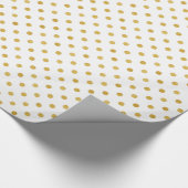 monogram gouden en witte poka - dots patronen cadeaupapier (Hoek)