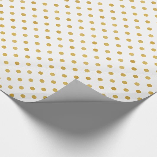 monogram gouden en witte poka - dots patronen cadeaupapier (Hoek)