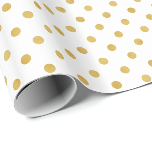 monogram gouden en witte poka - dots patronen cadeaupapier (Rol Hoek)