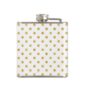 monogram  gouden en witte poka - dots patronen heupfles (Achterkant)