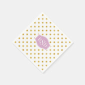 monogram  gouden en witte poka - dots patronen servet (Hoek)