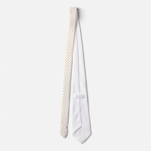 monogram gouden en witte poka - dots patronen stropdas (Achterkant)