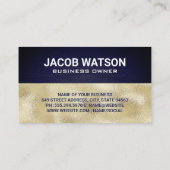 Monogram | Gouden Folie | Blauwe Metallic Textuur  Visitekaartje (Achterkant)