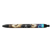 Monogram gouden fractal zwarte inkt pen (Voorkant)