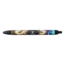 Monogram gouden fractal zwarte inkt pen