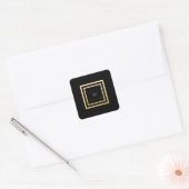 Monogram Gouden Frame Minimalisme VIP Bruiloft Vierkante Sticker (Envelop)
