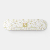 Monogram gouden geometrisch Abstract patroon Persoonlijk Skateboard (Horizontaal)