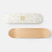 Monogram gouden geometrisch Abstract patroon Persoonlijk Skateboard (Horizontaal)