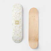 Monogram gouden geometrisch Abstract patroon Persoonlijk Skateboard (Voorkant)