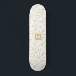 Monogram gouden geometrisch Abstract patroon Persoonlijk Skateboard<br><div class="desc">Dit moderne ontwerp heeft een stoer en trendy geometrisch abstract patroon met uw gepersonaliseerde monogram. Pas het aan door de tekst te bewerken in het tekstvak #skateboarding #schaats #skateboard #skatelife #sk #skateboardingisfun #skater #skateeverydamnday #skateeverydamnday #skateboarder #skateboards #trendy #cool #outdoor #personalized #personalizedgifts #gold #monogram #monogrammed #skatepark #skateshop #skating #life #skatergirl</div>