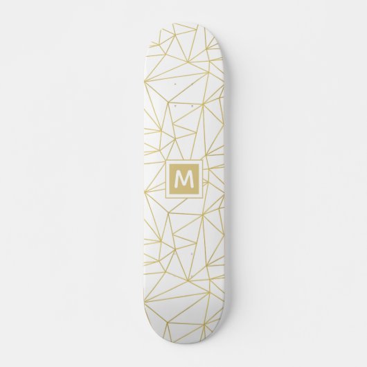 Monogram gouden geometrisch Abstract patroon Persoonlijk Skateboard (Voorkant)