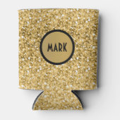 Monogram gouden glitterpatroon blikjeskoeler (Voorkant)