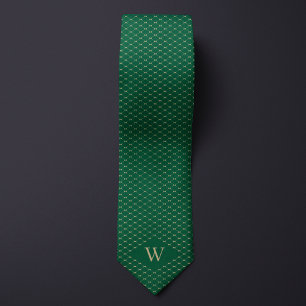 Monogram gouden ketting-link patroon stropdas