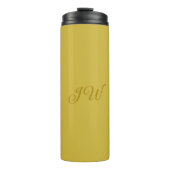 Monogram Gouden Kleur Duidelijke Moderne Minimalis Thermosbeker (Voorkant)