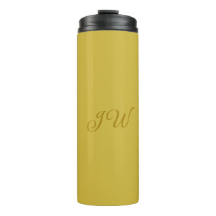 Monogram Gouden Kleur Duidelijke Moderne Minimalis Thermosbeker
