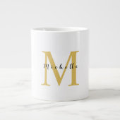 Monogram Gouden Kleur Jouw naam Speciaal Geschenk  Grote Koffiekop (Voorkant)
