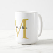 Monogram Gouden Kleur Jouw naam Speciaal Geschenk  Koffiemok (Voorkant rechts)
