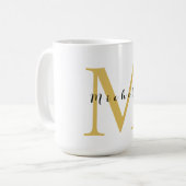 Monogram Gouden Kleur Jouw naam Speciaal Geschenk  Koffiemok (Voorkant links)