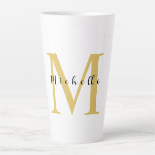 Monogram Gouden Kleur Jouw naam Speciaal Geschenk  Latte Mok