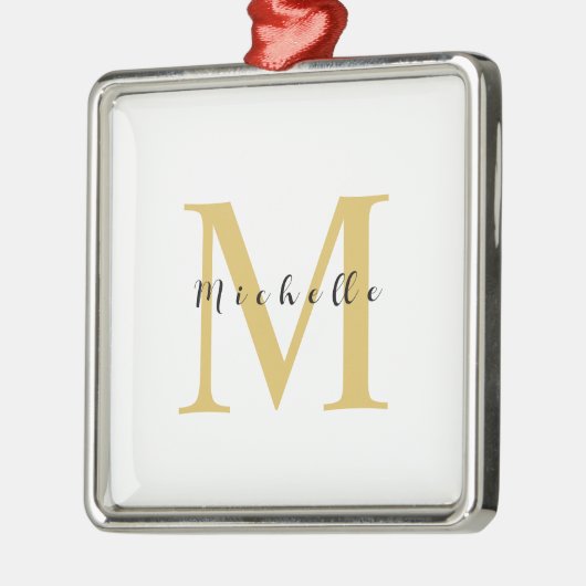 Monogram Gouden Kleur Jouw naam Speciaal Geschenk  Metalen Ornament (Links)