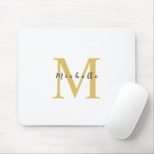 Monogram Gouden Kleur Jouw naam Speciaal Geschenk  Muismat (Met muis)