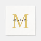 Monogram Gouden Kleur Jouw naam Speciaal Geschenk  Servet (Voorkant)