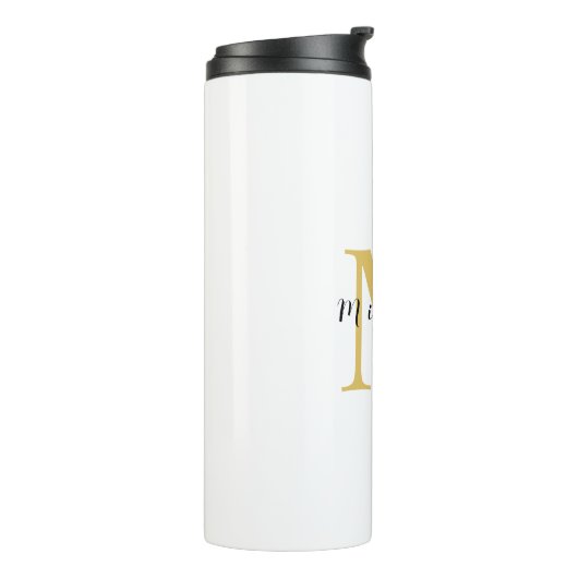 Monogram Gouden Kleur Jouw naam Speciaal Geschenk  Thermosbeker (Gedraaid links)