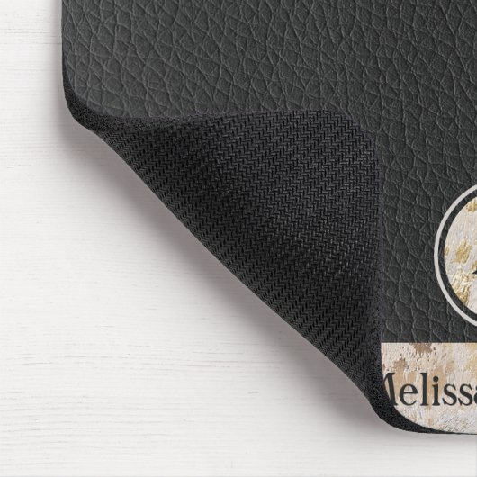 Monogram gouden Koeienhuiden Initialen Muismat (Hoek)