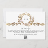 Monogram Gouden Krans Collage Foto Bruiloft Save The Date (Achterkant)