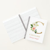 Monogram gouden letter C | Bloemmotto of offerte Notitieboek (Binnen)
