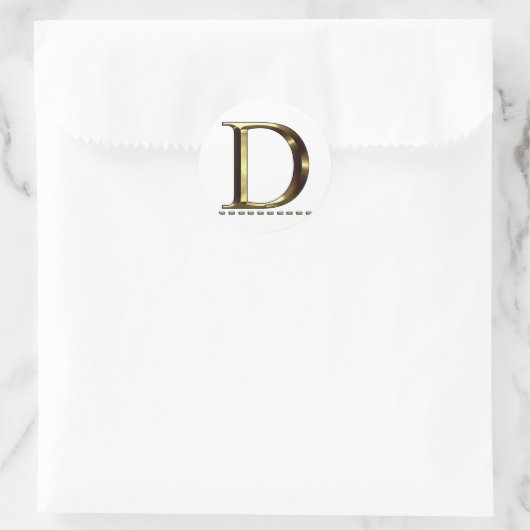 Monogram gouden letter D Sticker (Tas)