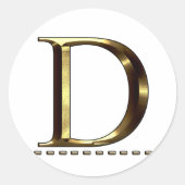 Monogram gouden letter D Sticker (Voorkant)