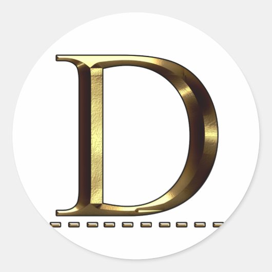 Monogram gouden letter D Sticker (Voorkant)