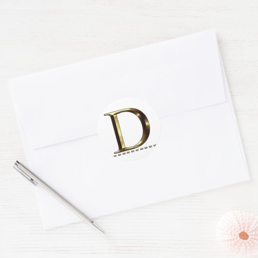 Monogram gouden letter D Sticker (Envelop)