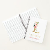 Monogram gouden letter L | Bloemmotto of offerte Notitieboek (Binnen)