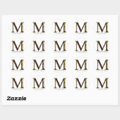Monogram gouden letter M Jouw Sticker (Vel)