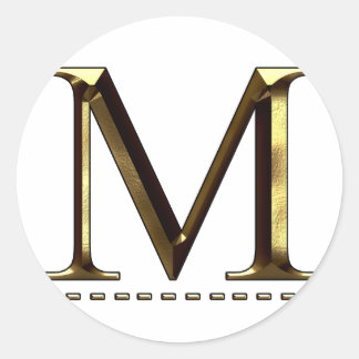 Monogram gouden letter M Jouw Sticker