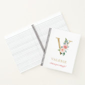 Monogram gouden letter V | Bloemmotto of offerte Notitieboek (Binnen)