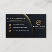 Monogram Gouden Medische Stethoscoop Logo Visitekaartje (Achterkant)