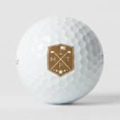 Monogram Gouden Naam Gepersonaliseerd Golfballen (Voorkant)