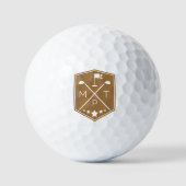 Monogram Gouden Naam Gepersonaliseerd Golfballen (Voorkant)