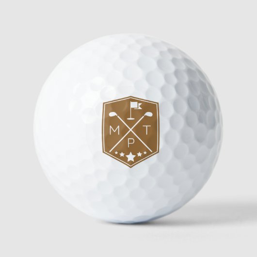 Monogram Gouden Naam Gepersonaliseerd Golfballen (Voorkant)